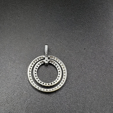 14k white gold pendant w diamonds & black diamonds