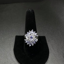 14k white gold ring w tanzanite stones