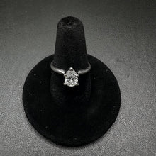14k white gold tear drop diamond engagement ring w 93pt dia