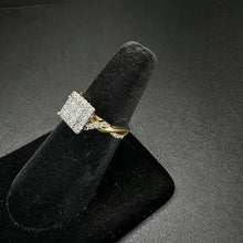 14k white & yellow gold ring w princess cut quad diamonds