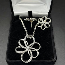 14k white gold diamond earring & necklace set, 20