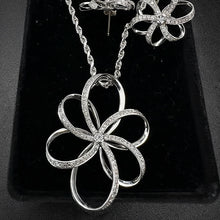 14k white gold diamond earring & necklace set, 20
