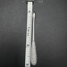 14k white gold diamond encrusted tear drop pendant