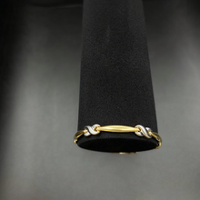 14K yellow & white gold x bracelet