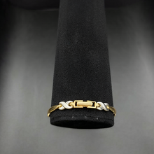 14K yellow & white gold x bracelet