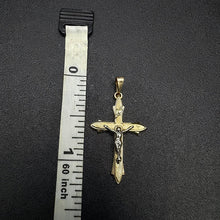 14k yellow & white gold cross pendant