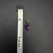 14k yellow gold amethyst pendant