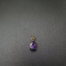 14k yellow gold amethyst pendant