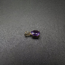14k yellow gold amethyst pendant