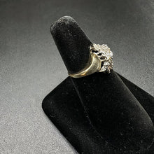 14k yellow gold cluster diamond ring