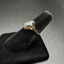 14k yellow gold cluster diamond ring