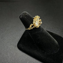 14k yellow gold ring w pearl & diamond