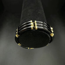 14K yellow gold bracelet w black onyx