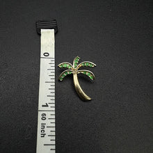 14k yellow gold palm tree pendant w emeralds