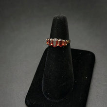 14k yellow gold ring w 5 garnet stones