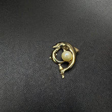 14k yellow gold dolphins pendant w pearl