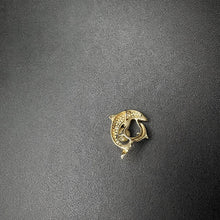 14k yellow gold dolphins pendant w pearl