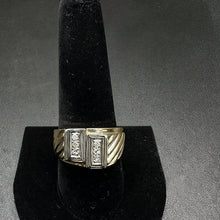 14k mens fancy diamond ring w diamonds