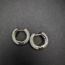 14k yellow gold diamond encrusted hoop earrings