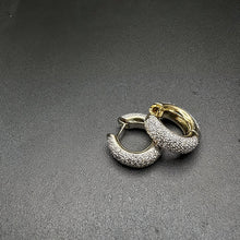 14k yellow gold diamond encrusted hoop earrings