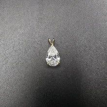 14k yellow gold teardrop pendant w cubic zirconia
