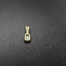 14k yellow gold pendant w diamond & opal stone