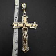 14k yellow & rose gold cross pendant