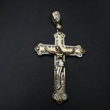 14k yellow & rose gold cross pendant