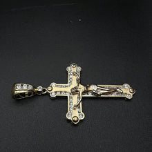 14k yellow & rose gold cross pendant