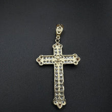 14k yellow & rose gold cross pendant