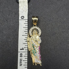 14k yellow gold st. jude pendant w cubic zirconia s