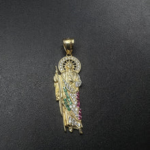 14k yellow gold st. jude pendant w cubic zirconia s