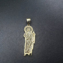 14k yellow gold st. jude pendant w cubic zirconia s