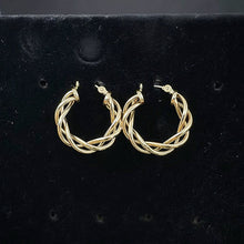 14k yellow gold twisted hoops