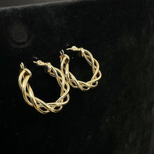 14k yellow gold twisted hoops