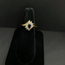 14k yellow gold vintage ring w sapphires & diamonds