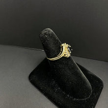 14k yellow gold vintage ring w sapphires & diamonds