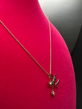 14k rose gold rope chain w angel pendant