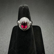 18k gold ring w rubilite stone