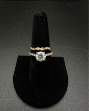 14k rose gold braided wedding band set w 1.5ct brilliant cut moissanite ￼ stone