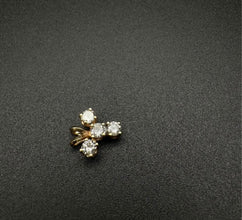 14k Gold Y pendant w 4 15pt Diamonds
