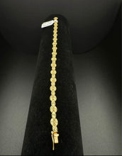14k yellow gold diamond cut link bracelet