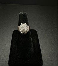 10k gold diamond encrusted cluster ring