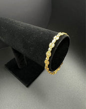 14k yellow gold diamond cut link bracelet