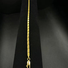 24k yellow gold solid bar link bracelet