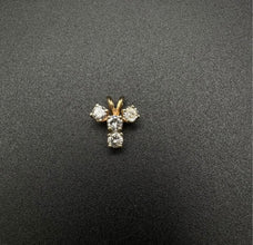 14k Gold Y pendant w 4 15pt Diamonds