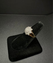 10k gold diamond encrusted cluster ring