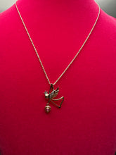 14k rose gold rope chain w angel pendant