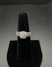 14k white gold braided wedding set w 22pt princess cut center diamond