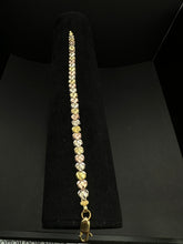 14k Tri-colored heart bracelet